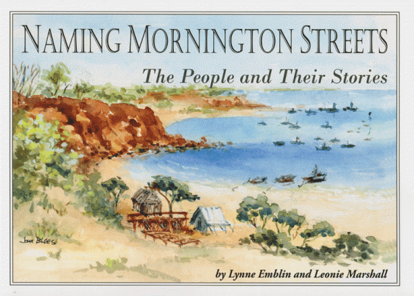 Naming Mornington Streets book cover. Watercolour of early view of Snapper Point.